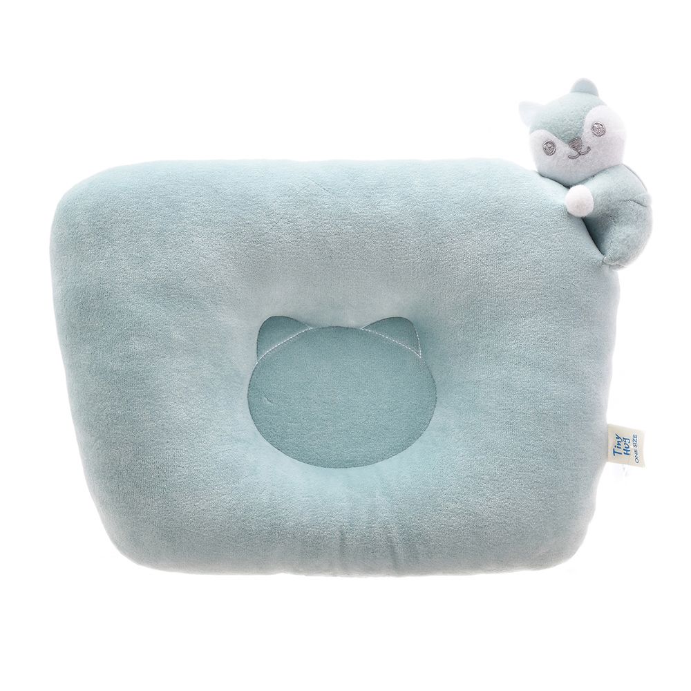 Tiny Hug - Newborn Baby Square Pillow - Blue