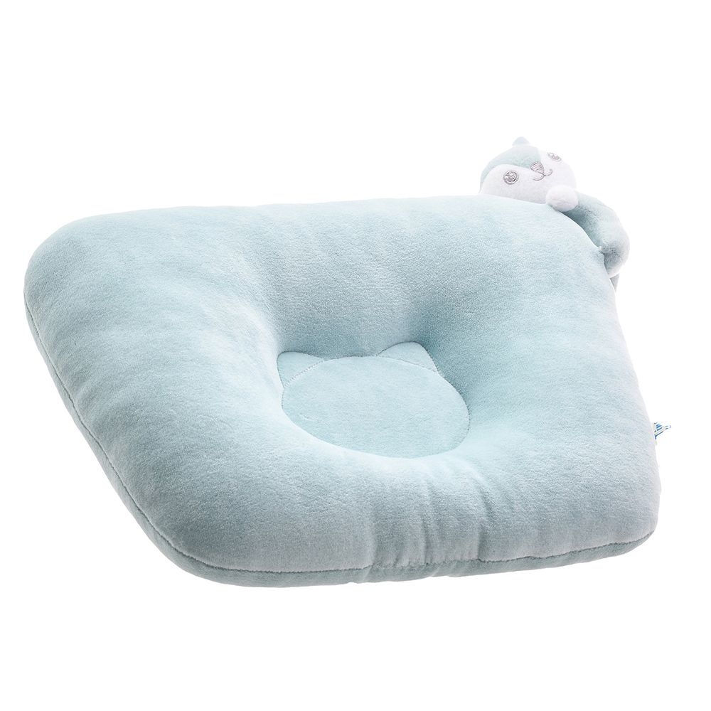 Tiny Hug - Newborn Baby Square Pillow - Blue