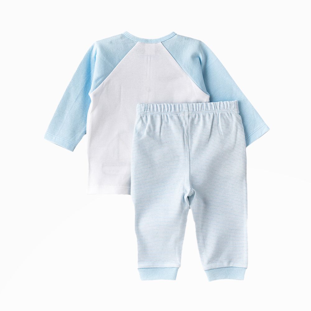 تايني هاغ - طقم قطن محبوك للأولاد حديثي الولادة - قطعتين