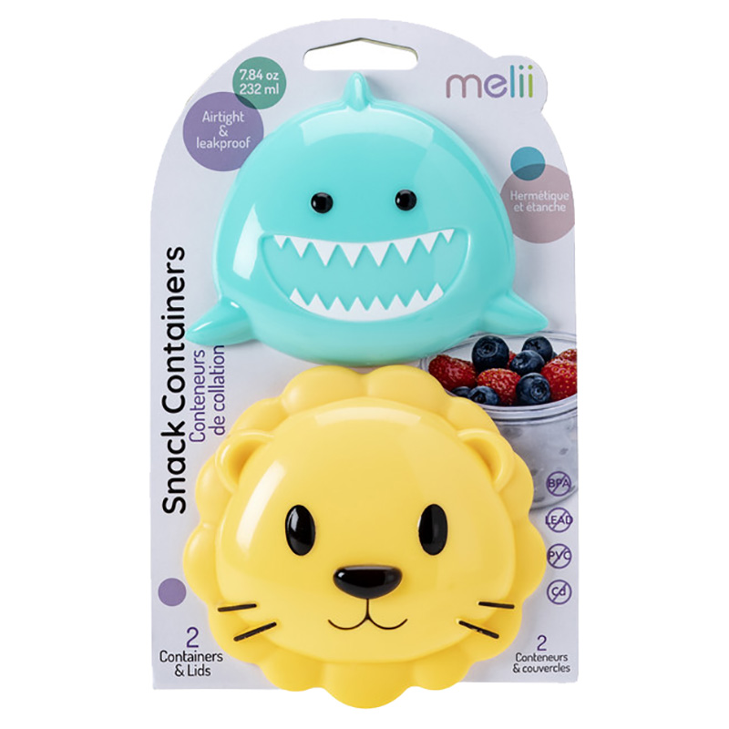 ميلي - حافظة وجبات خفيفة - قرش وأسد - قطعتين