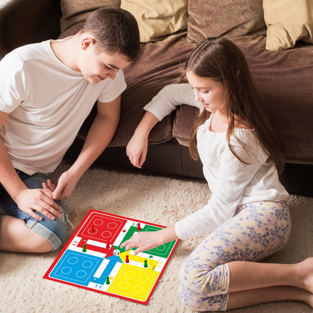 لعبة توي أفير - لعبة لوحية جامبو 2 في 1 للشطرنج واللودو - متعددة الألوان