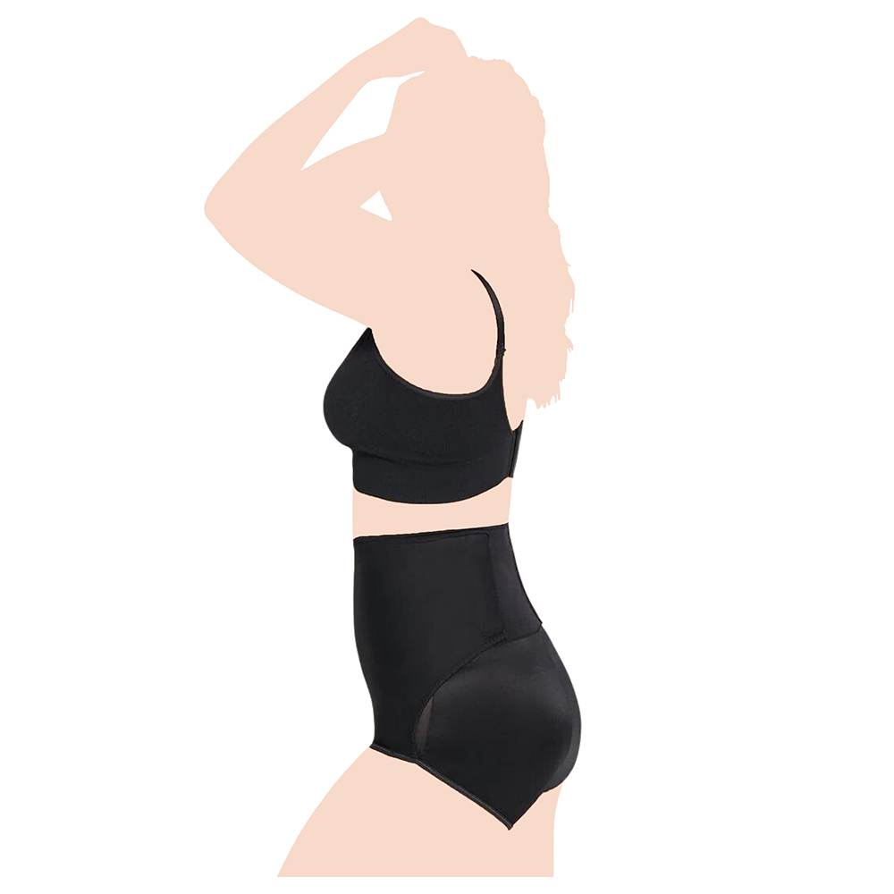 Mums & Bumps - Leonisa - High-Waisted Postpartum Panty With Belly Wrap - Black