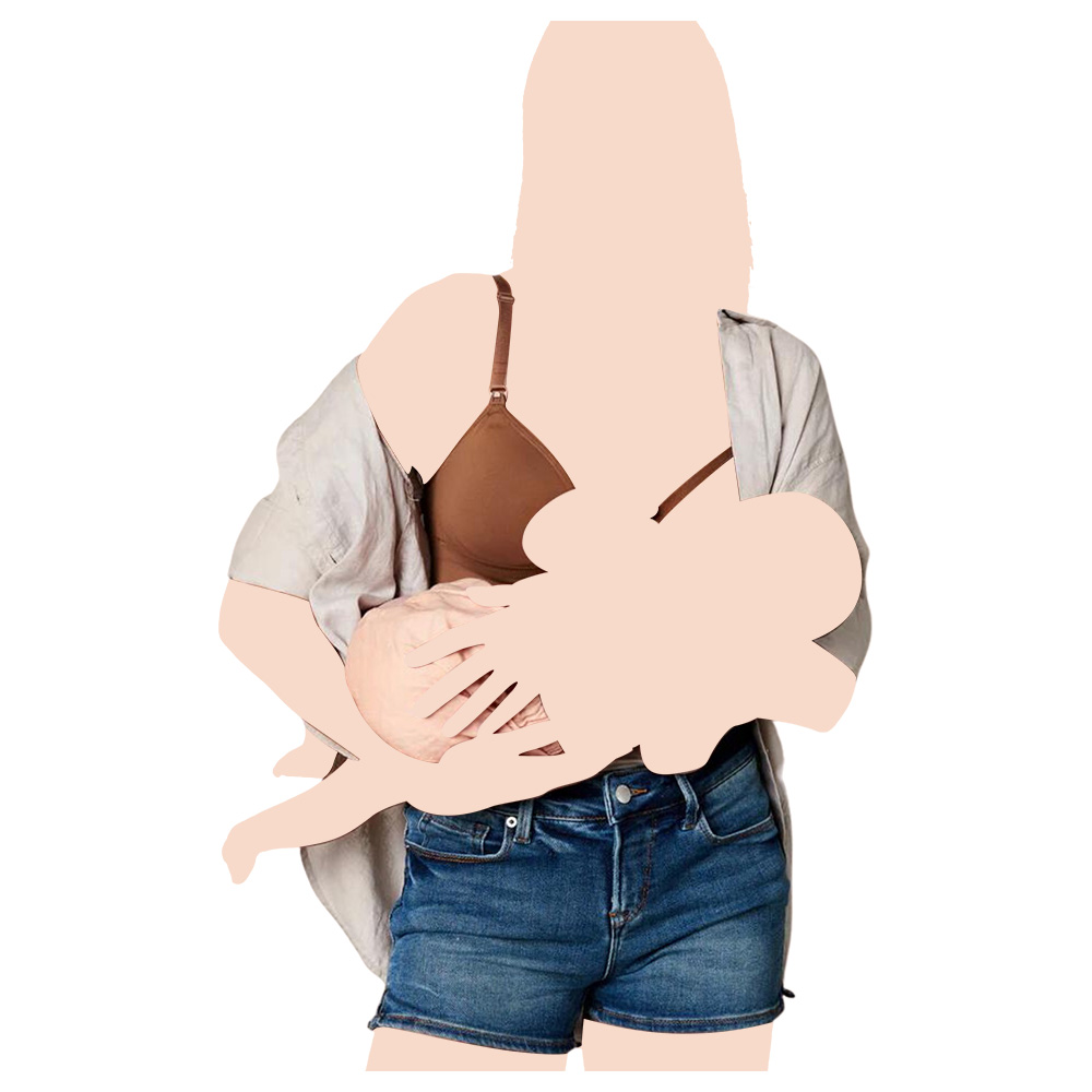 مامز & بامبز - شورت بلانكي داعم لبعد الولادة جينز - نيلي مغسول