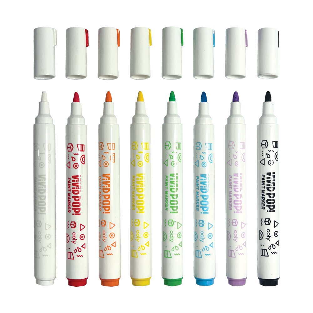 Ooly - Vivid Pop! Opaque Classic Paint Marker Set - Multicolor - 8 Pcs