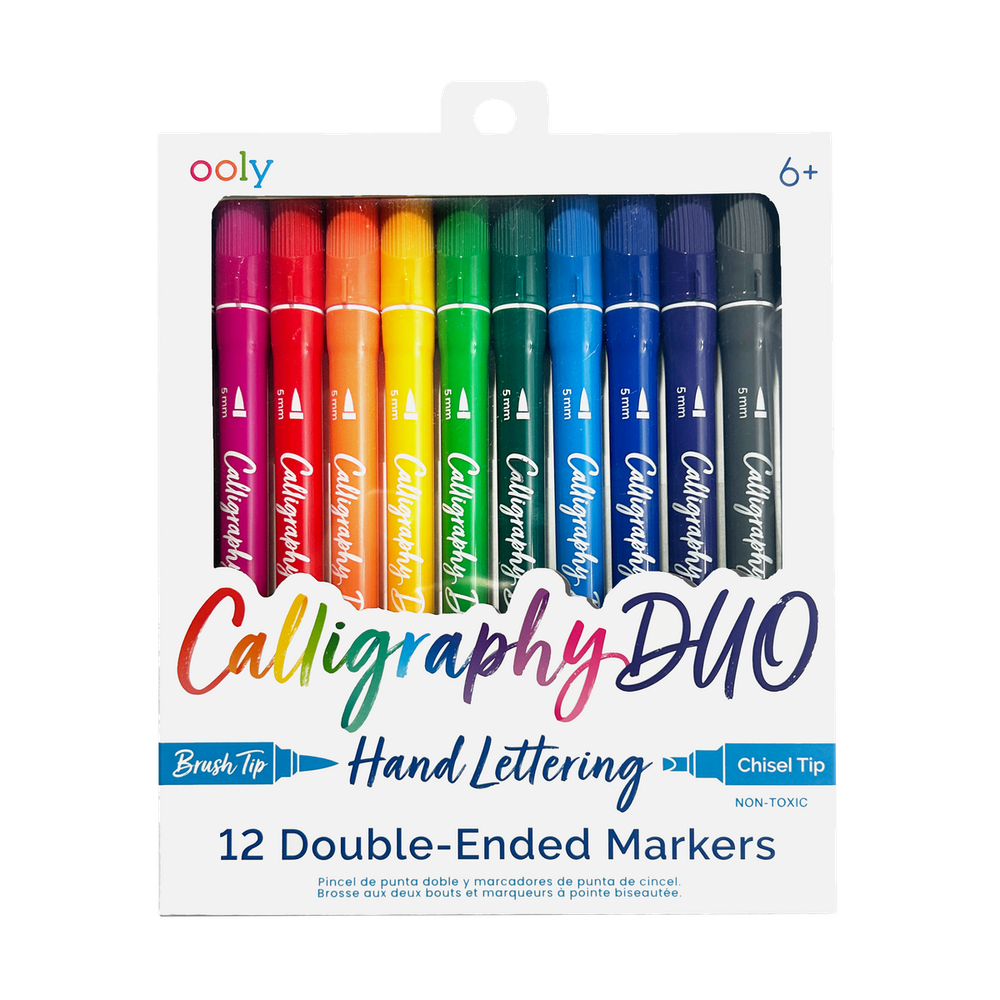 Ooly - Calligraphy Duo Double-Ended Marker Set - Multicolor - 12 Pcs
