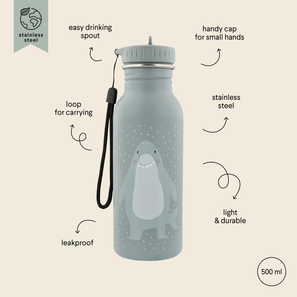 Trixie - Stainless Steel Water Bottle - Mr. Shark - 500ml