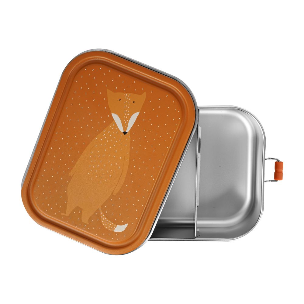 تريكسي - صندوق غداء  بقسمين - برتقالي - مستر فوكس - كبير