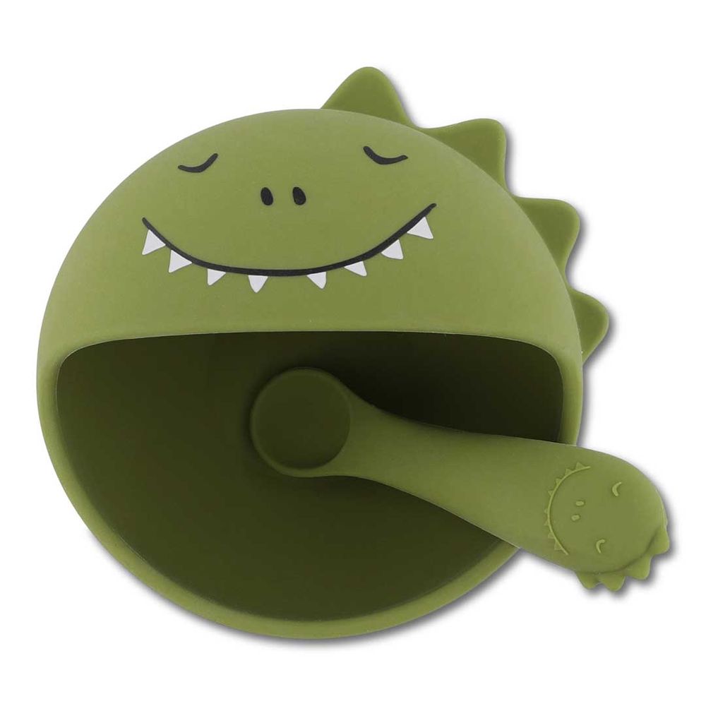 طقم وجبات سيليكون للأطفال من تريكسي - مستر دينو - 320 مل