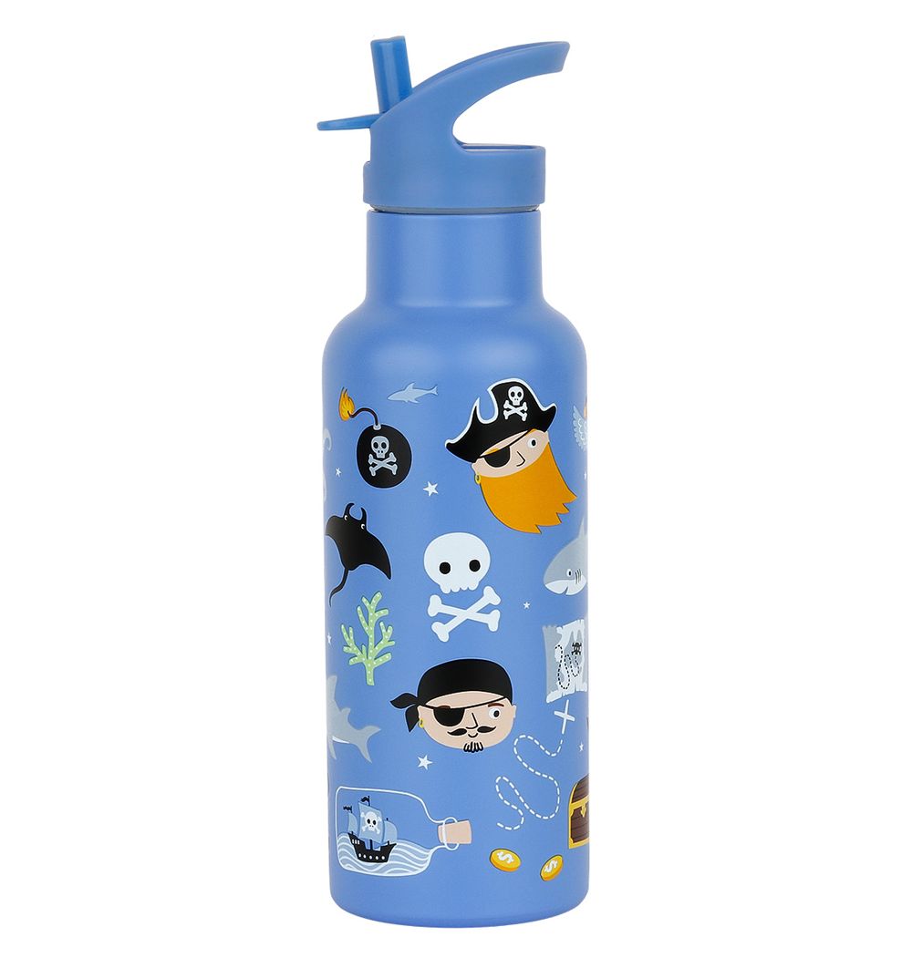 A Little Lovely Company - Stainless Steel Water Bottle - Pirates - 500ml
