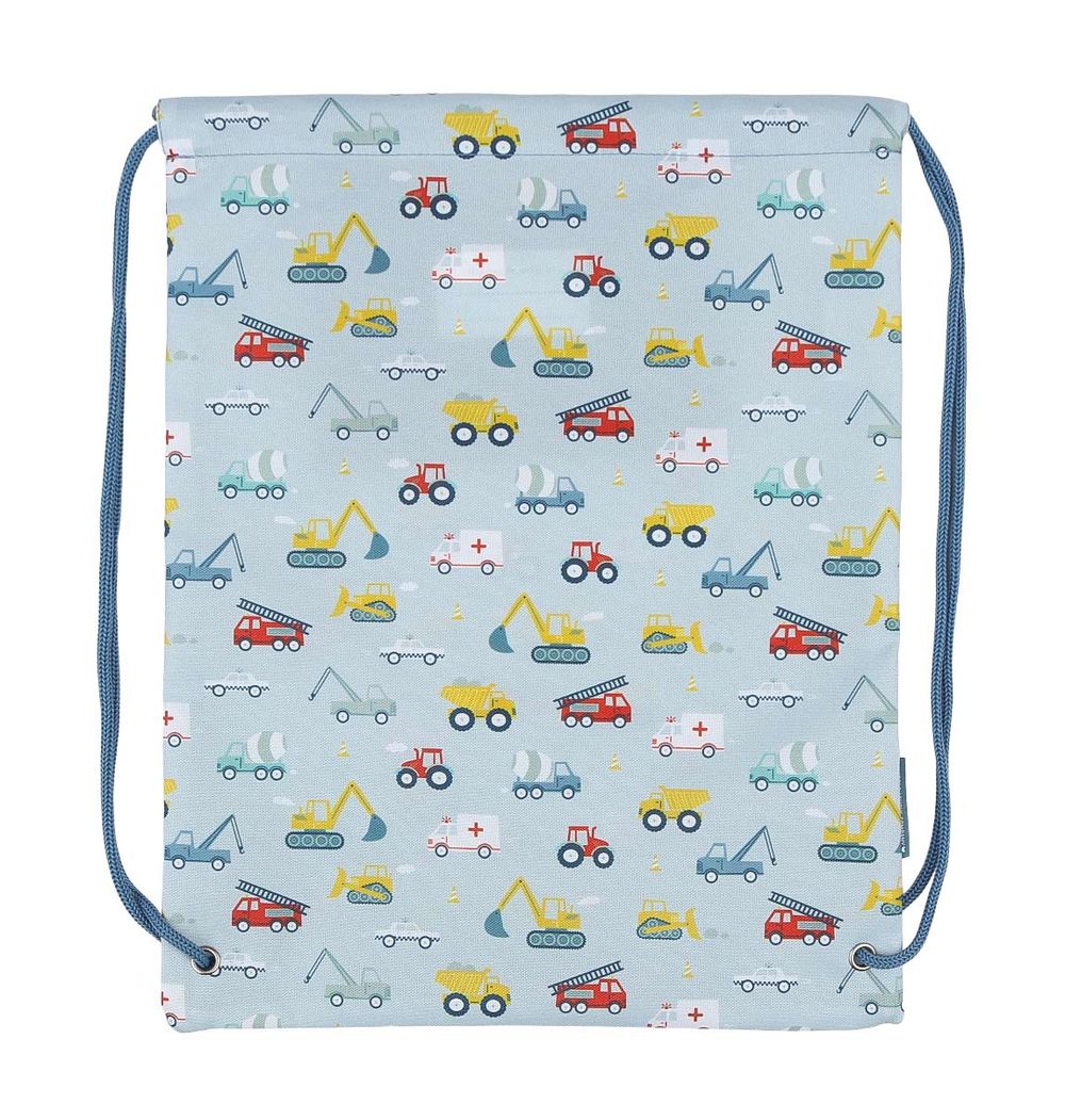 A little Lovely Company - Kids Drawstring Bag - Vehicles - 16-Inch/41cm