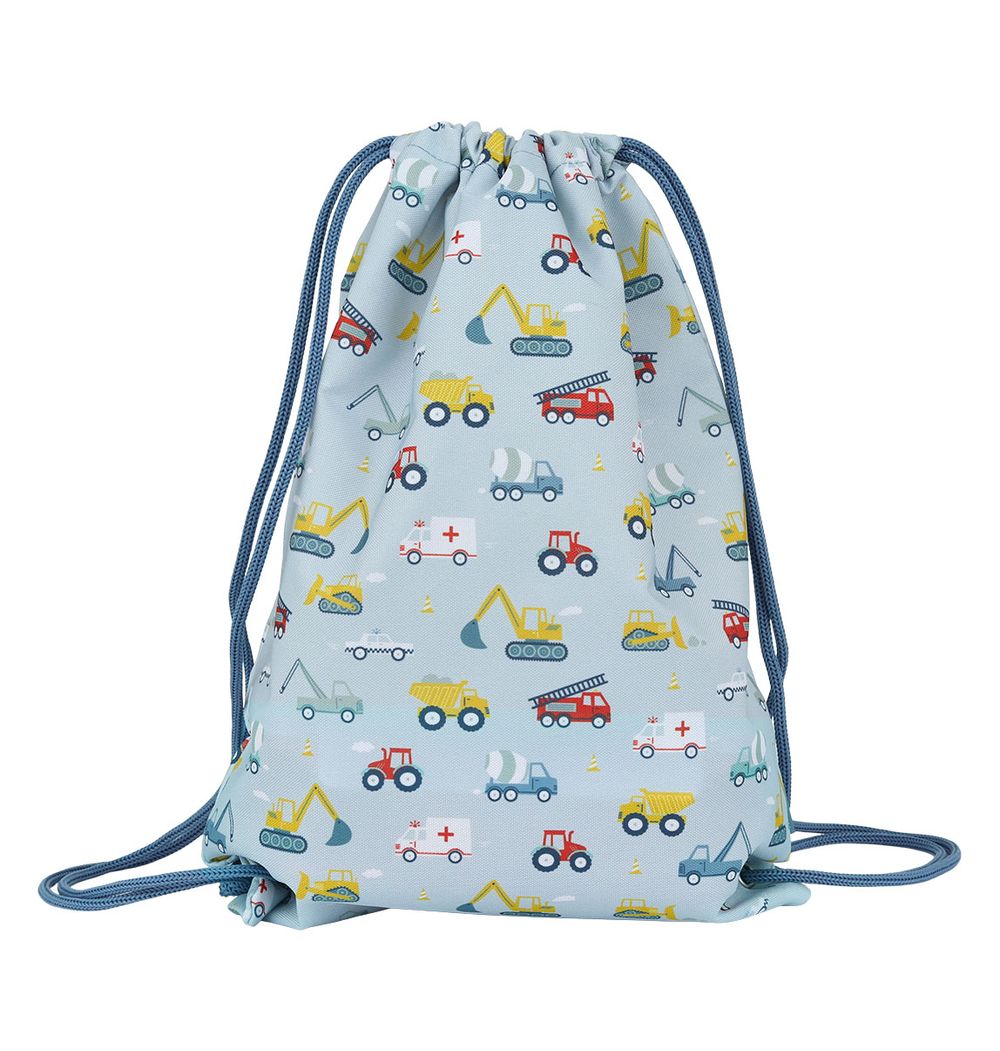 A little Lovely Company - Kids Drawstring Bag - Vehicles - 16-Inch/41cm