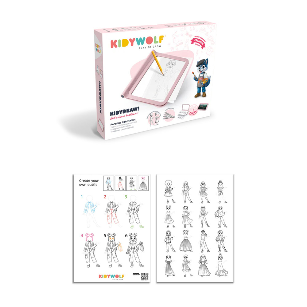 Kidywolf - Kidydraw Pro Light Tablet - Let's Draw Fashion