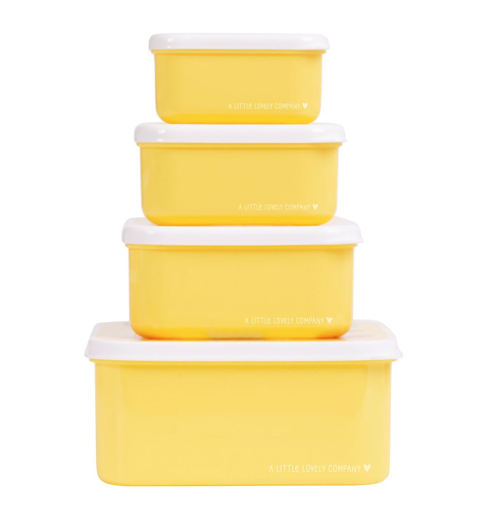 أليتل لوفلي كومباني - مجموعة صندوق غداء ووجبات خفيفة - 4 قطع - أصدقاء الحيوانات