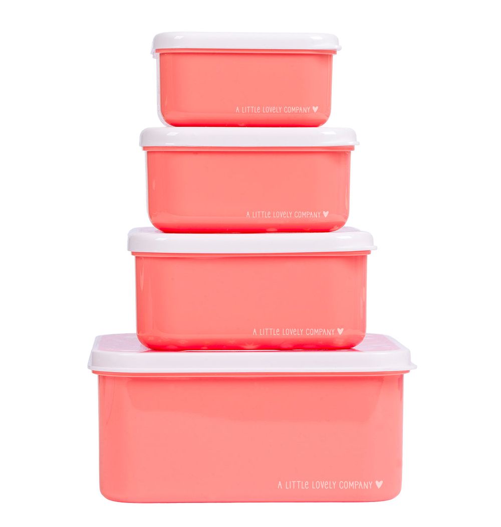 A Little Lovely Company - Lunch & Snack Box Set - Fun - 4 Pcs