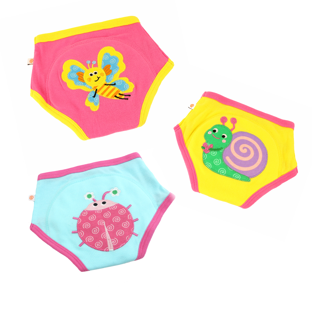 Zoocchini - Toddler Organic Potty Training Pants - Garden Creatures - Pack of 3_3-4 yrs