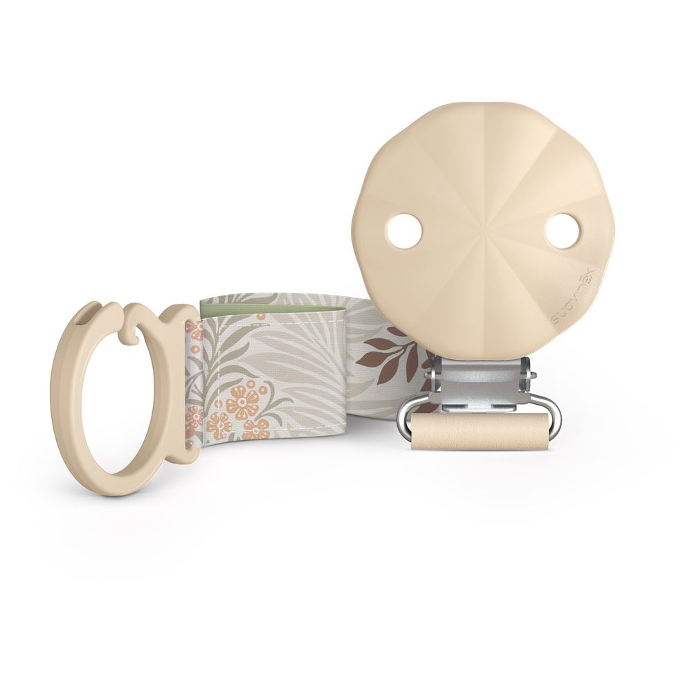 سوافينكس - مشبك لهاية بشريط بويتري - بيج/أخضر