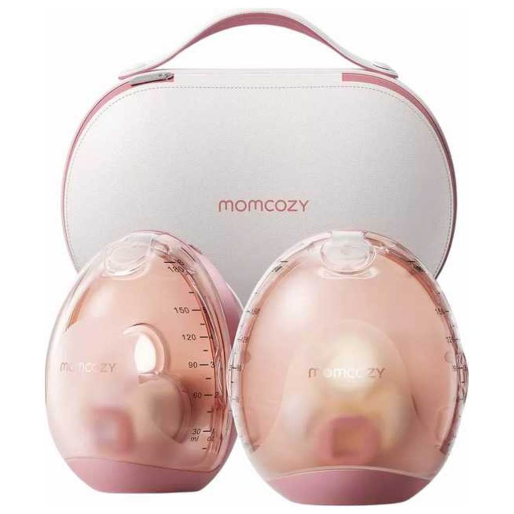 Momcozy Air 1 Double Hands Free Ultra-slim Wireless Charging Breast Pump Cozy Red