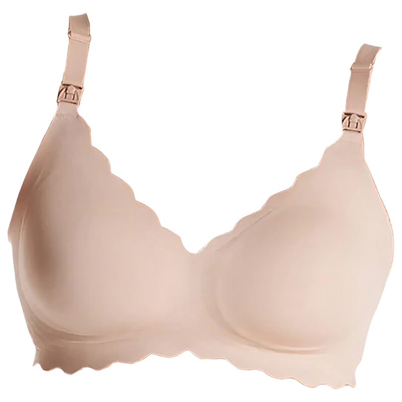 موم كوزي - حمالة صدر للرضاعة بوش اب بدون حواف حياكة بشريط جيلي - بيج