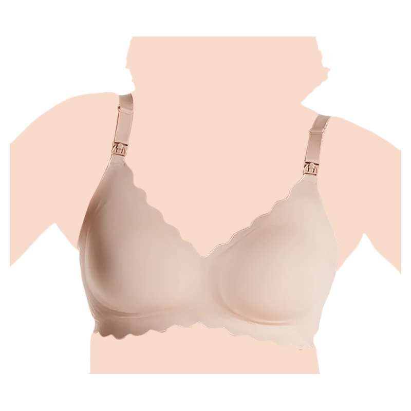 موم كوزي - حمالة صدر للرضاعة بوش اب بدون حواف حياكة بشريط جيلي - بيج