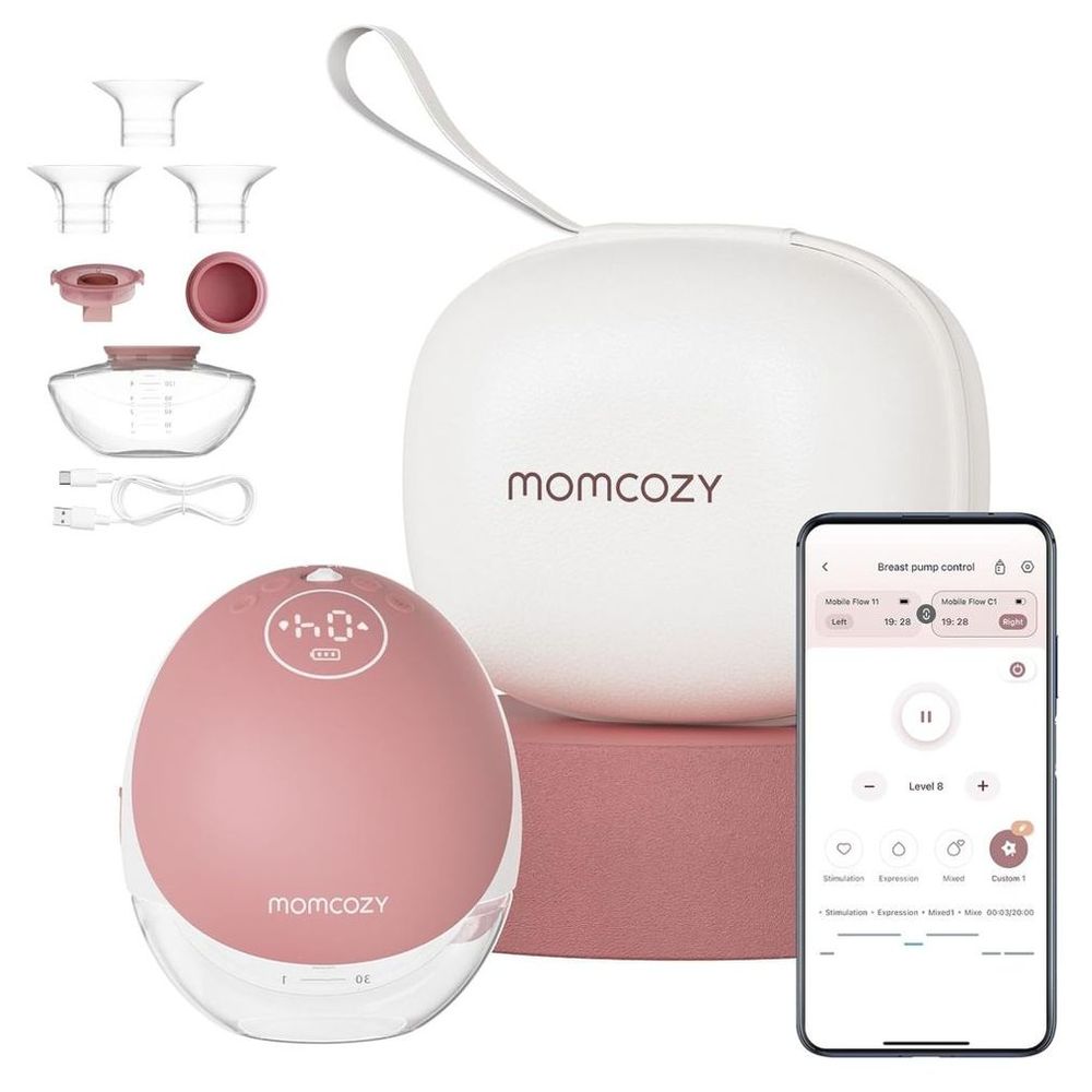 Momcozy - M9 Hands Free Electric Breast Pump - Cozy Red - 24 mm
