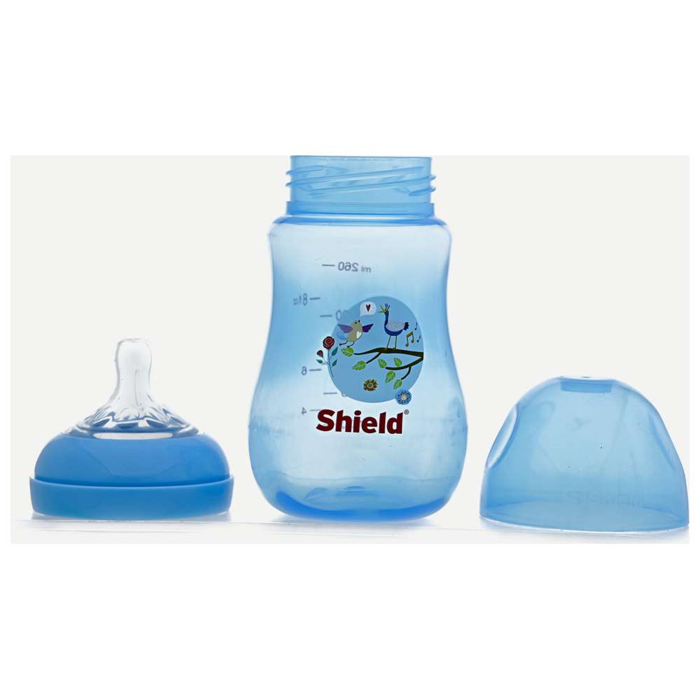 Shield Baby - PP Crystal Wide Neck Feeding Bottle - 260 ml - Color May Vary - 1 Pc