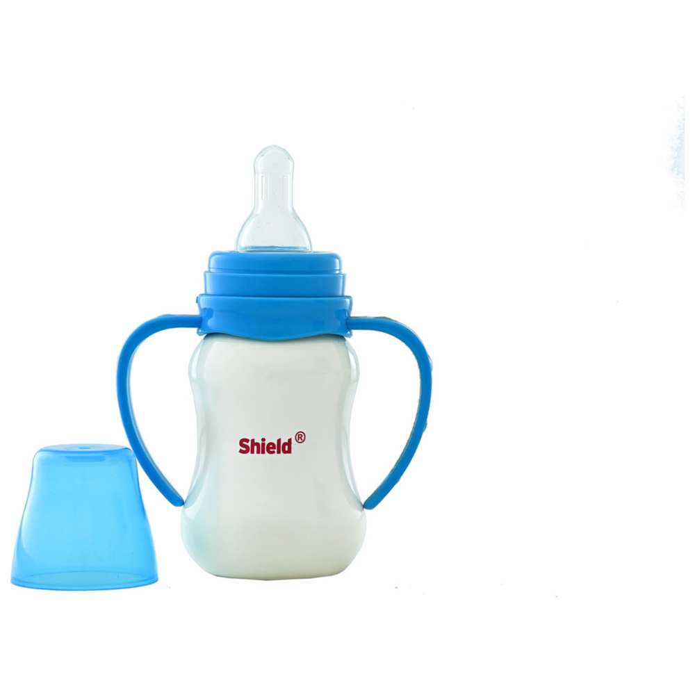Shield Baby - Standard Neck Frost Feeding Bottle with Handle - 125 ml - Color May Vary - 1 Pc