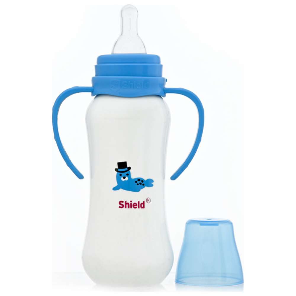 Shield Baby - Standard Neck Frost Feeding Bottle with Handle - 250 ml - Color May Vary - 1 Pc