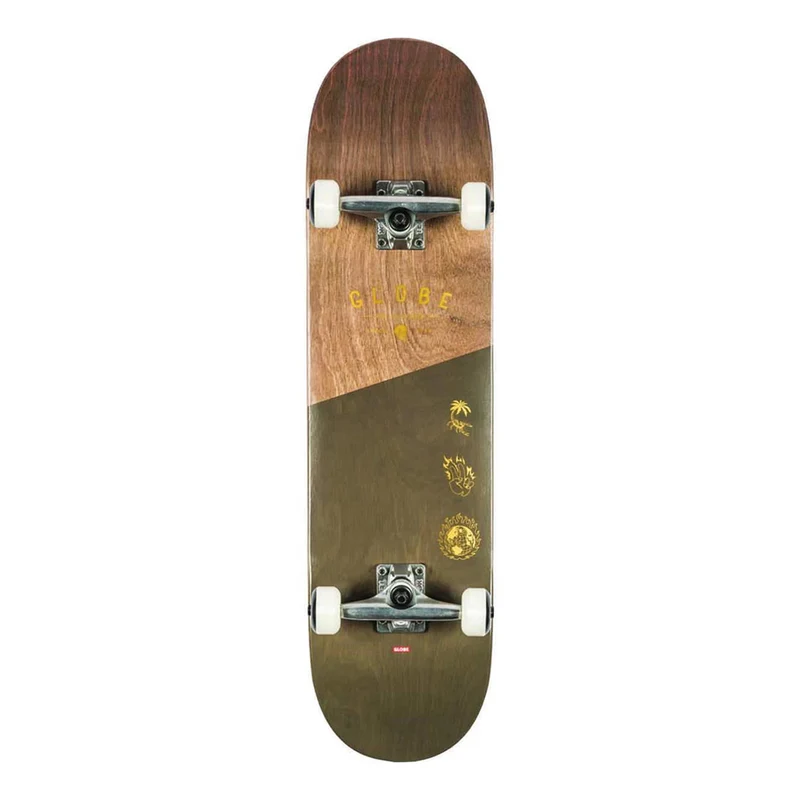 Globe G1 Insignia 8.25FU Skateboard - Dark Maple/Green