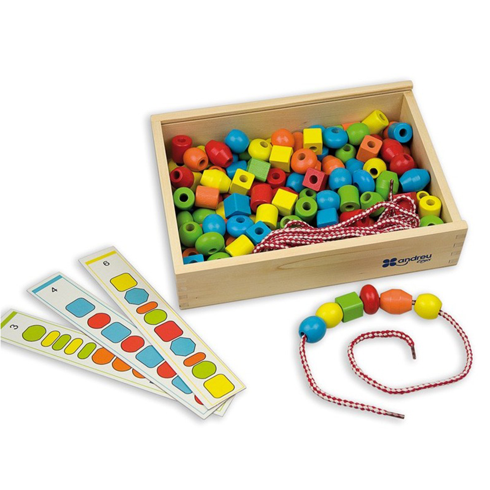Andreu Toys - Threading Shapes Kit - 130pcs