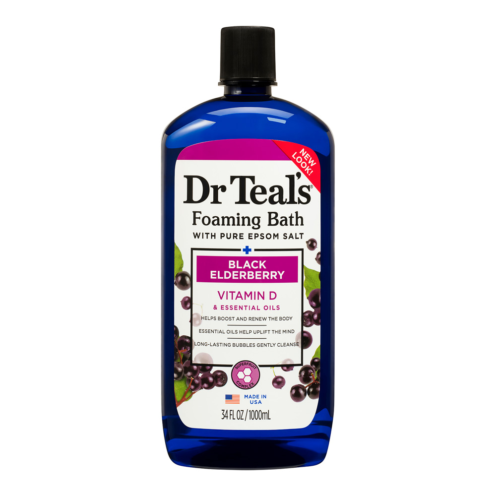 دكتور تيلز - رغوة استحمام بملح إبسوم - توت العليق الأسود - 1000 مل