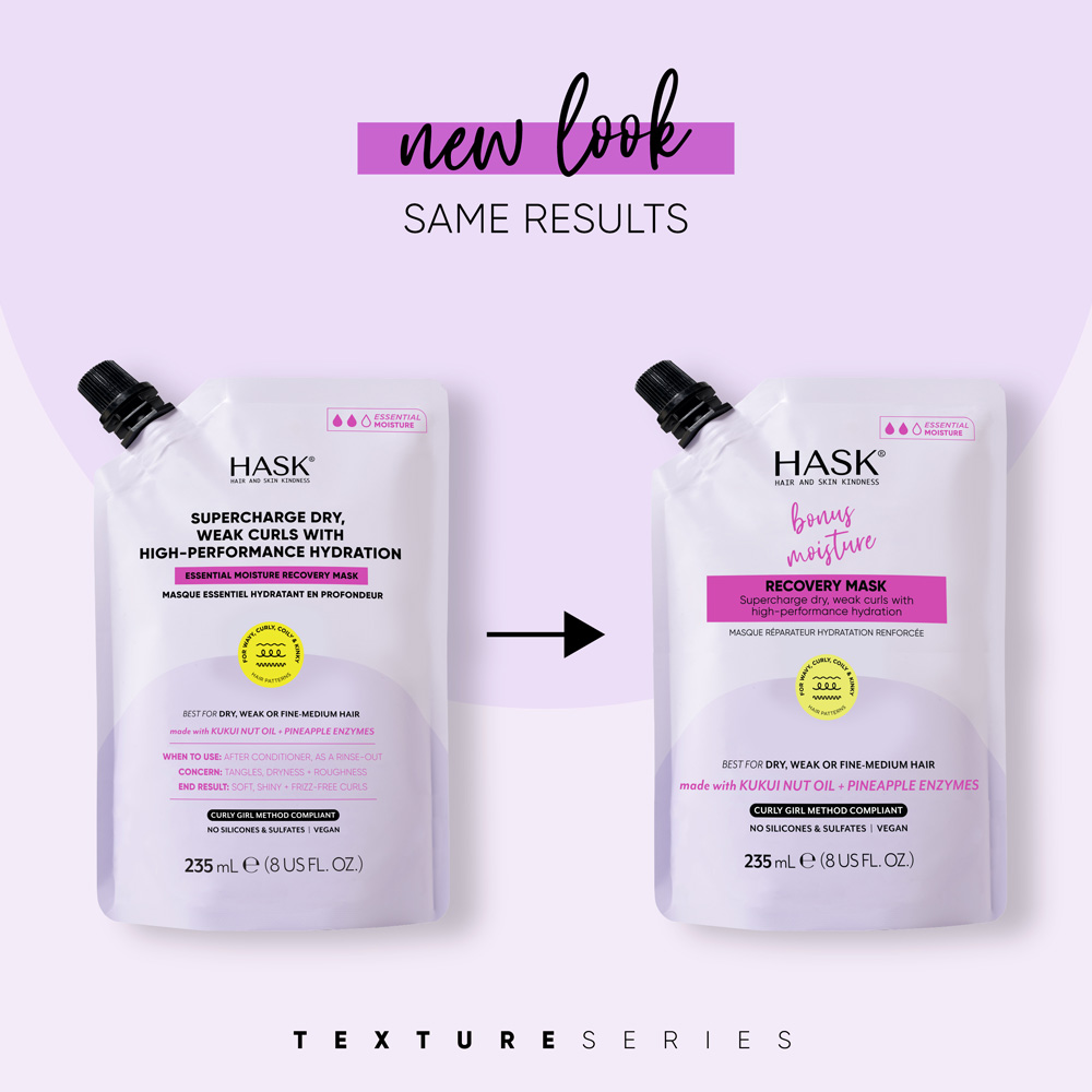 هاسك - قناع الشعر الأساسي لاستعادة ترطيب الشعر من تيكستشر سوليوشنز - 235 مل