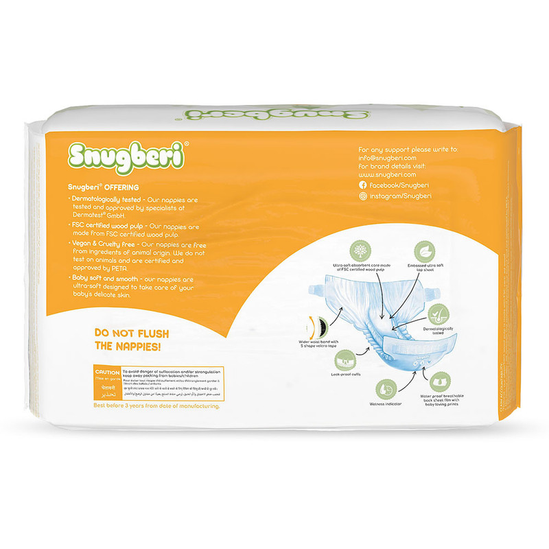 Snugberi - Baby Diaper - Size 2 Small - 4-7 kg - Pack Of 3 - 30 Pcs