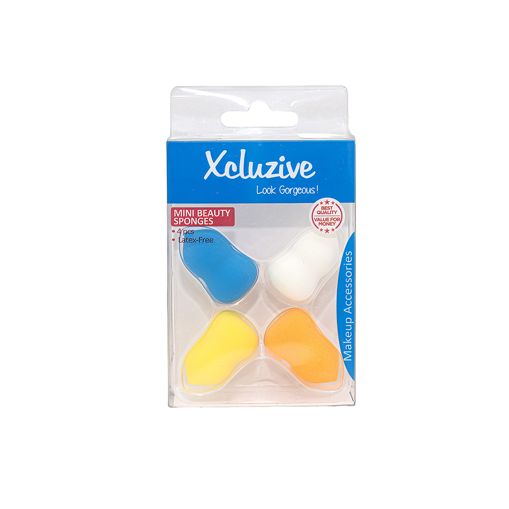 إكسكلوزيف - إسفنجات تجميل صغيرة خالية من اللاتكس - متعددة الألوان - 4 قطع