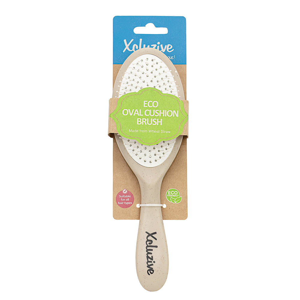 فرشاة شعر بيضاوية صديقة للبيئة من إكسكلوزيف - بيج