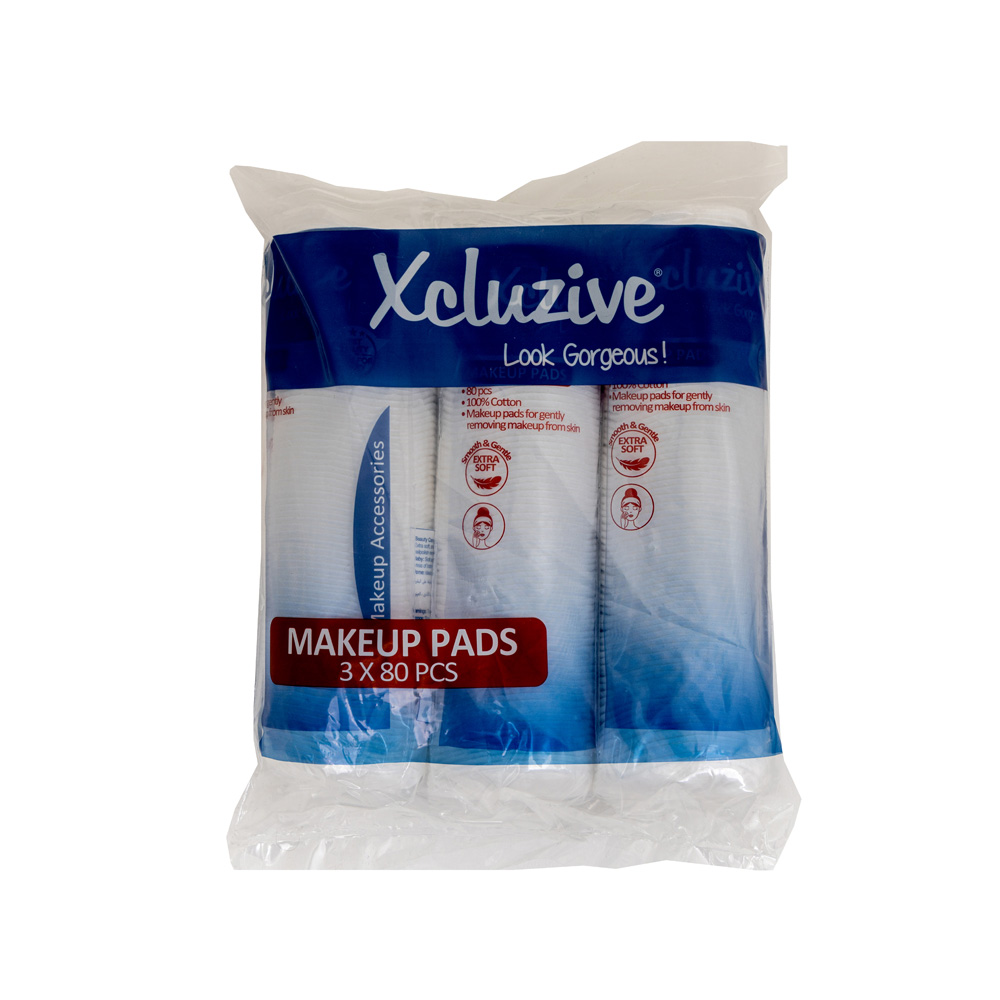 Xcluzive Round Cotton Makeup Pads - White - Pack of 3 - 240 Pcs