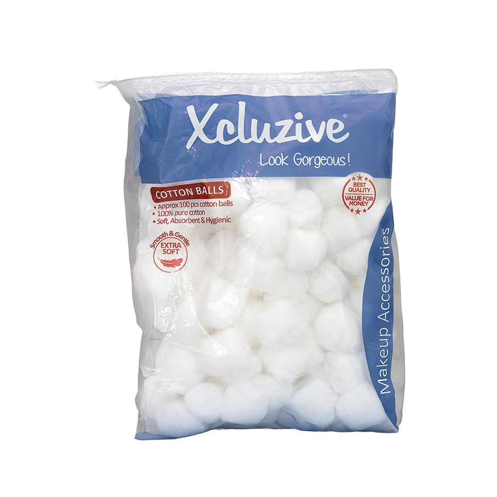 Xcluzive Extra Soft Cotton Balls - White - 100 Pcs
