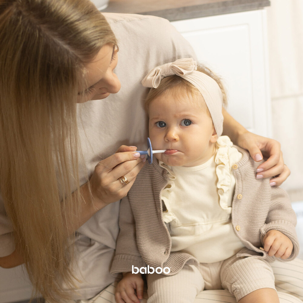 Baboo - Silicone Baby Toothbrush Set - 6m+ - Blue Haze