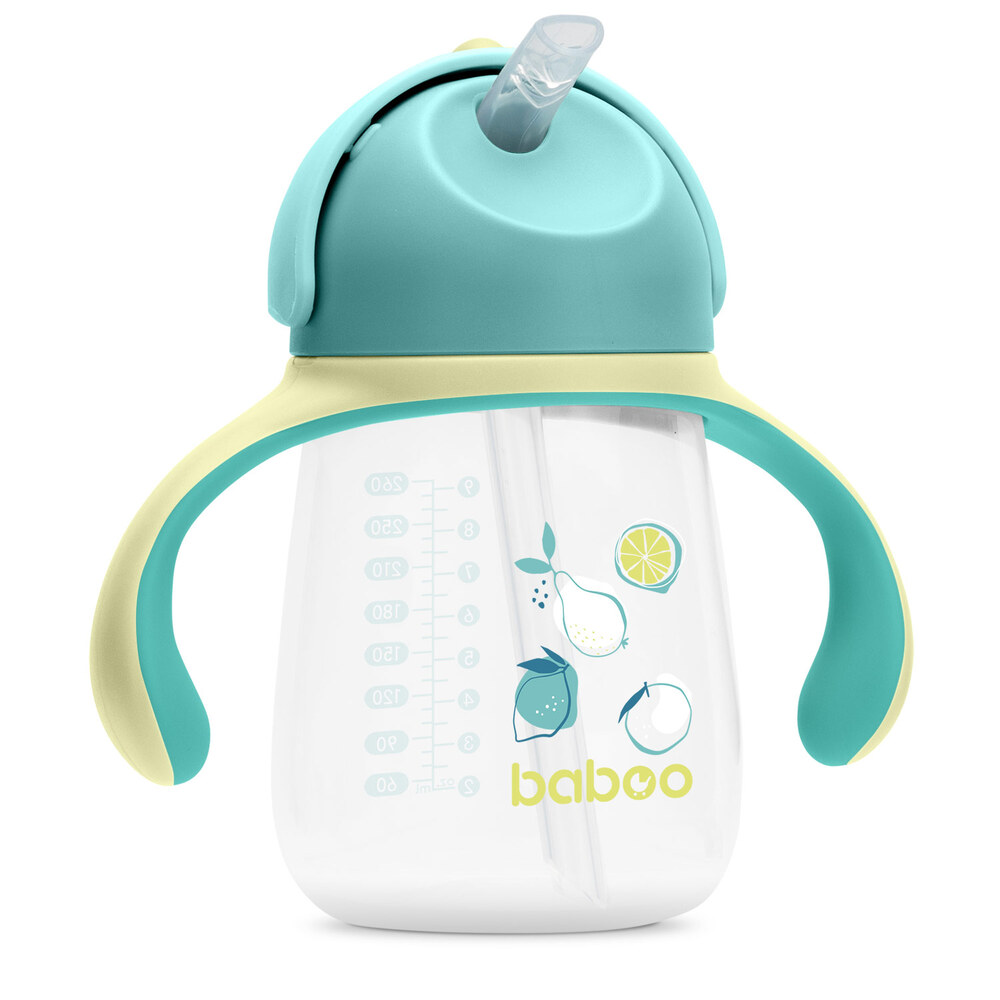 Baboo - Sippy Cup With Silicone Straw - Lagoon Fiesta - 260ml - 9m+