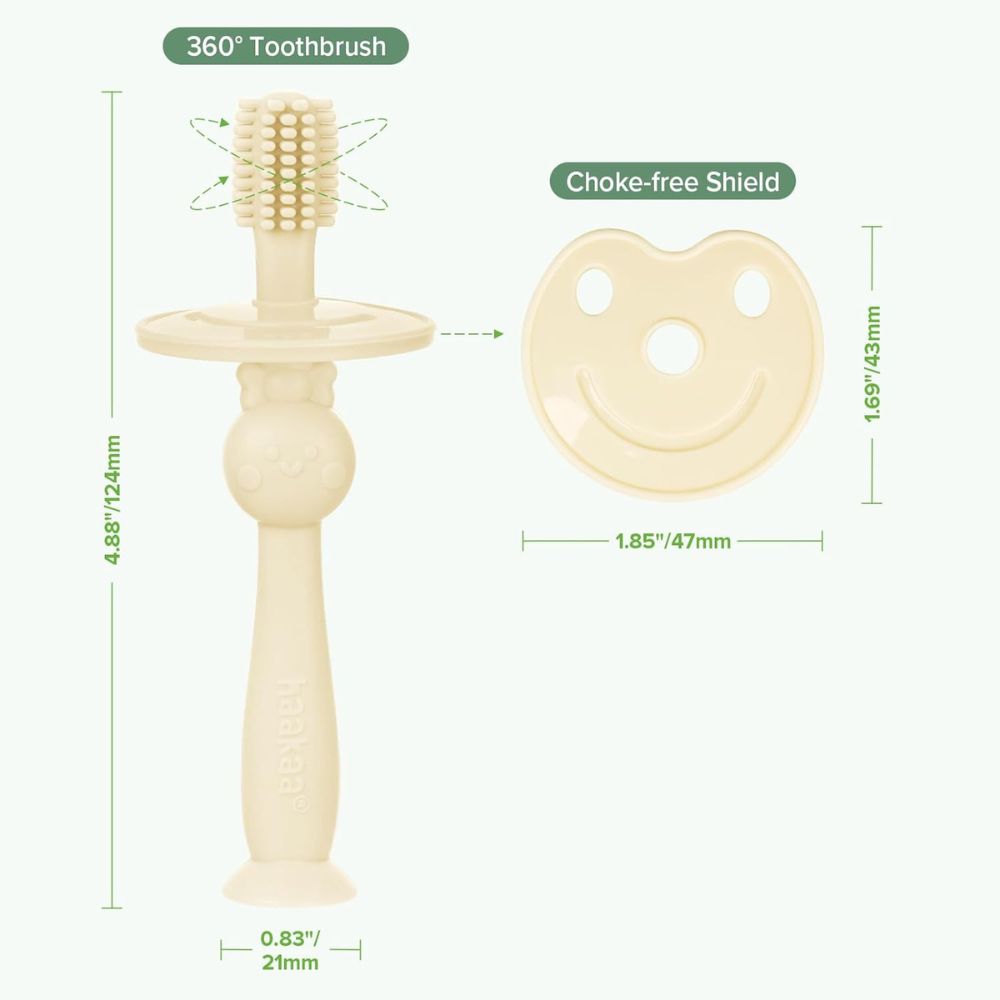 Haakaa - 360 Degrees Silicone Toothbrush - Oat