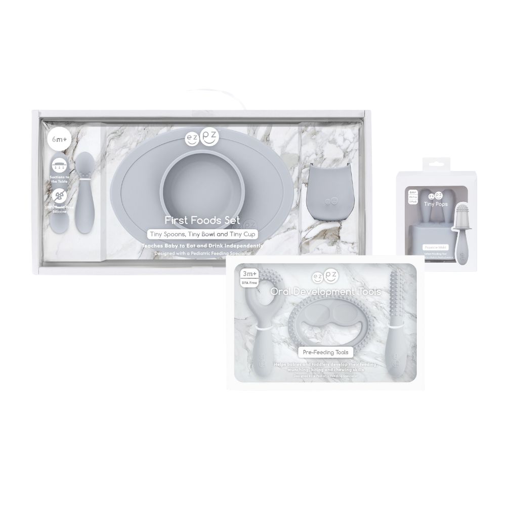 Ezpz - Ultimate Feeding Set - Pewter - 9 Pcs