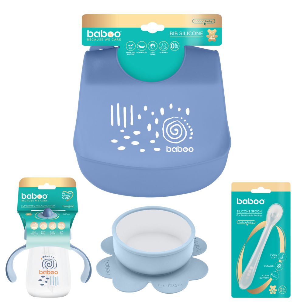 Baboo - Feeding + Weaning Bundle - Blue Haze - 4pc