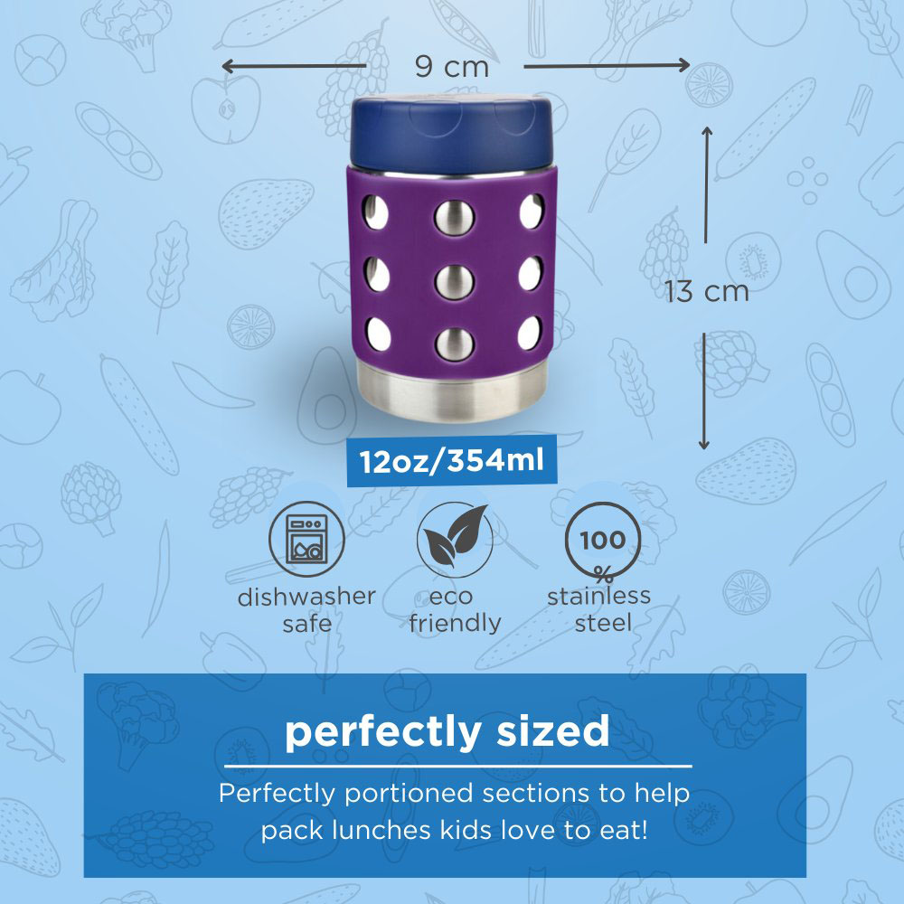 Lunchbots - Thermal Food Jar - Stainless Steel - Pink - 350 ml