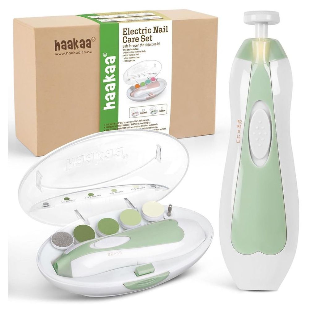 هاكا - مجموعة العناية بأظافر الطفل  الكهربائية- أخضر