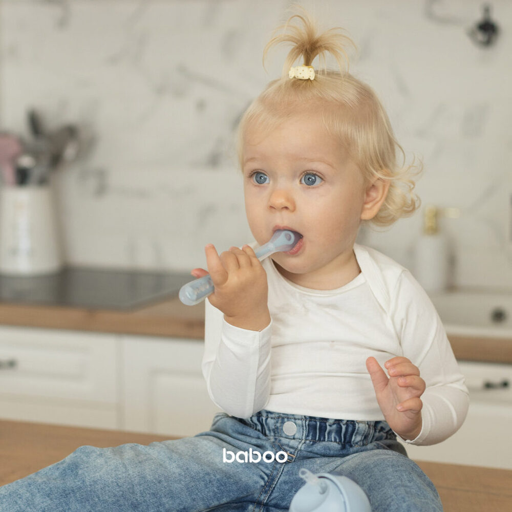 Baboo Silicone Spoon - Blue - Pack Of 2
