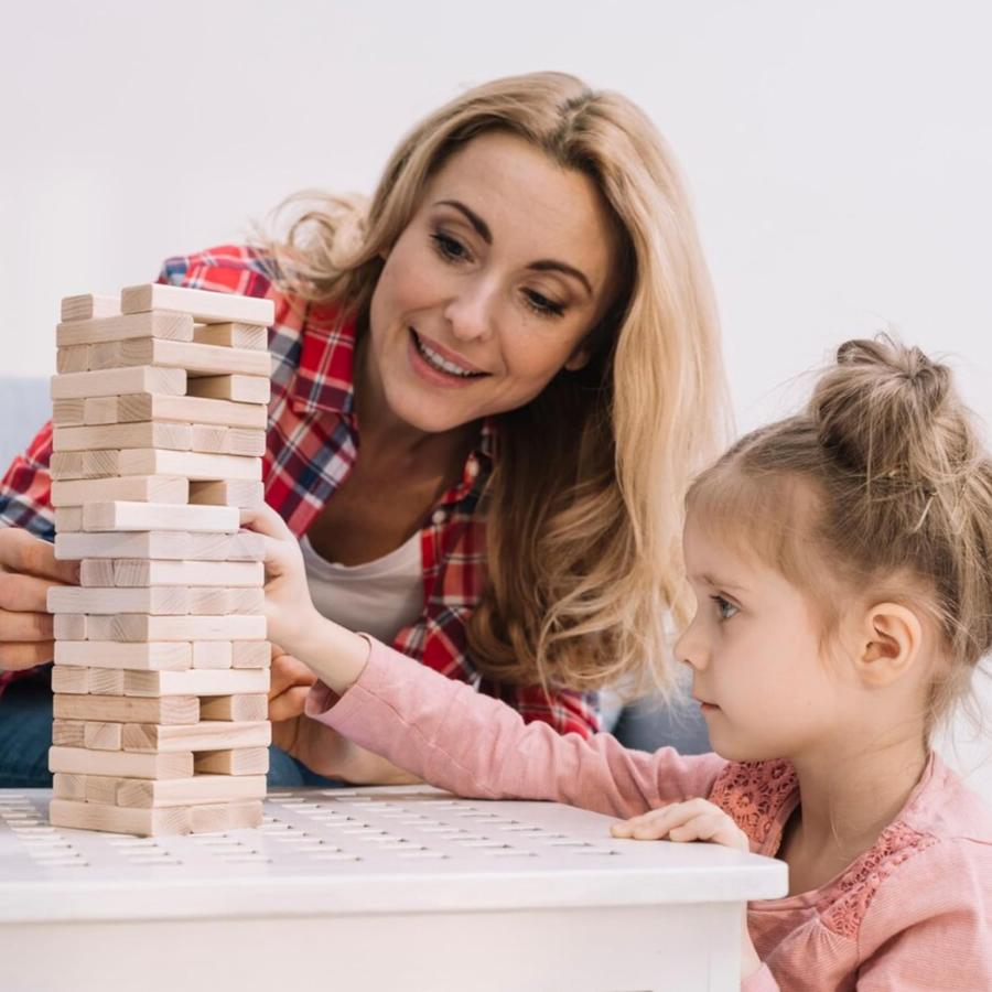 Stem Wooden Stacking Tower Building Toy - Beige - 39 Pcs