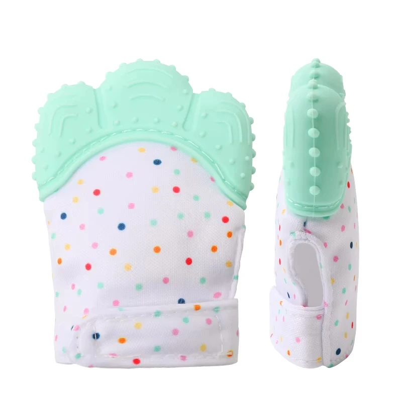 Pikkaboo - Organic 2-In-1 Baby Mitten Teether And Pacifier - Mint