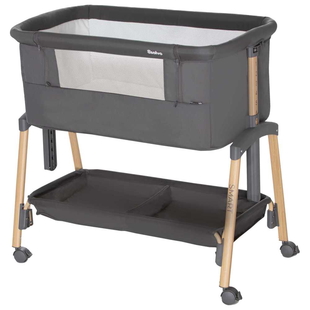 Asalvo 2-In-1 Mini Cot & Co-Sleep Crib - Smart - Grey