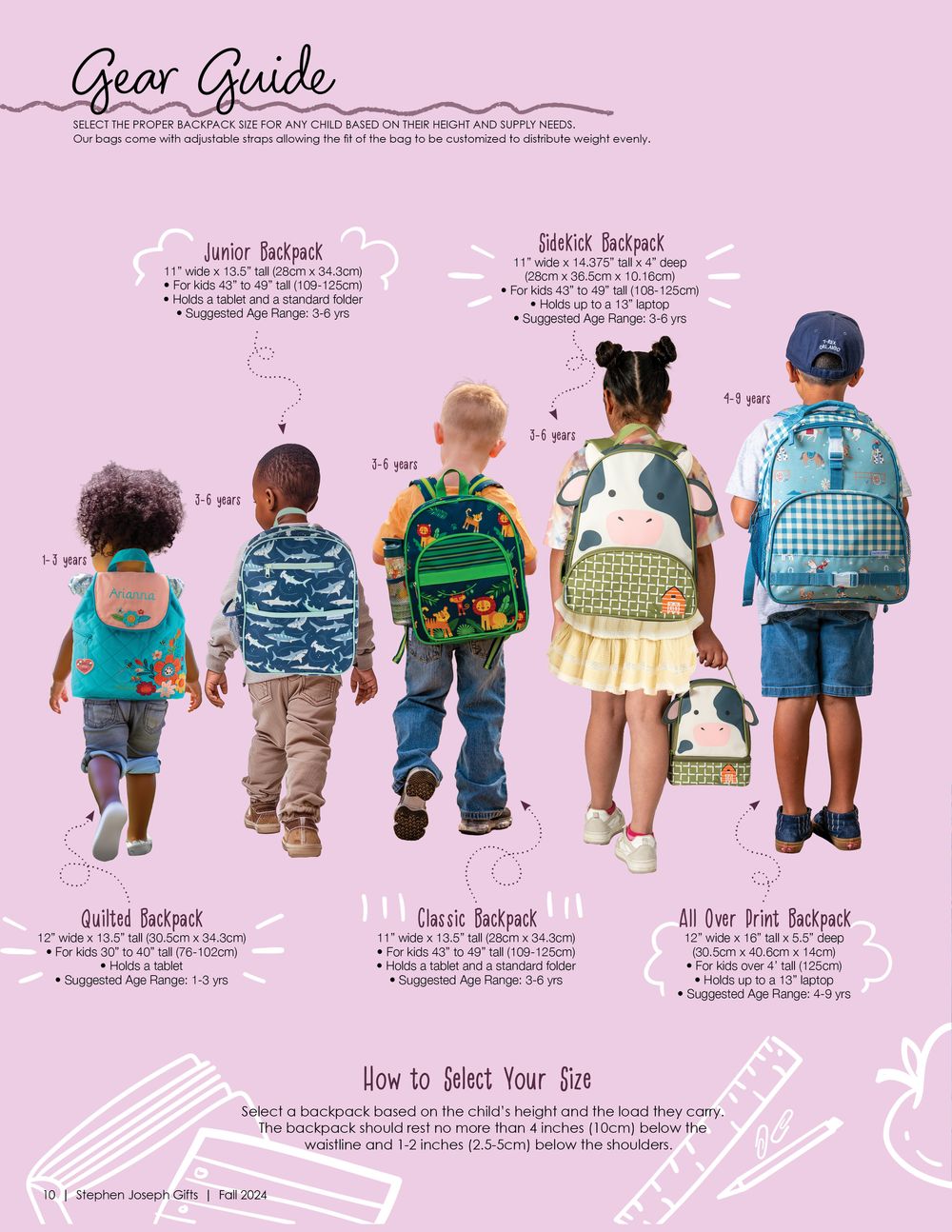 Stephen Joseph - Preschool Backpack - Dino - 12-Inch/30.5cm