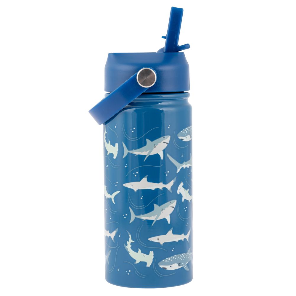 Stephen Joseph - Insulated Stainless Steel Bottle With Handle - Shark - 414ml