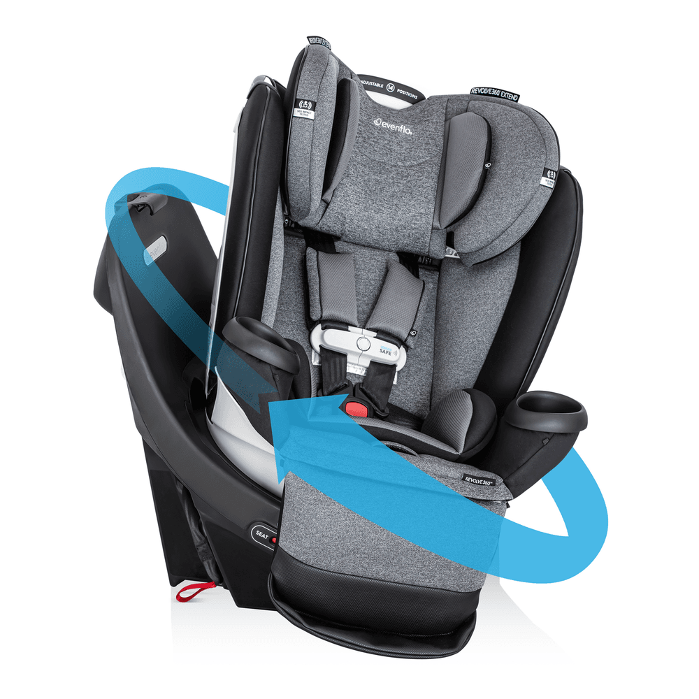 Evenflo - Gold Revolve360 Extend All In One Rotational Car Seat With Sensorsafe - Moonstone Gray